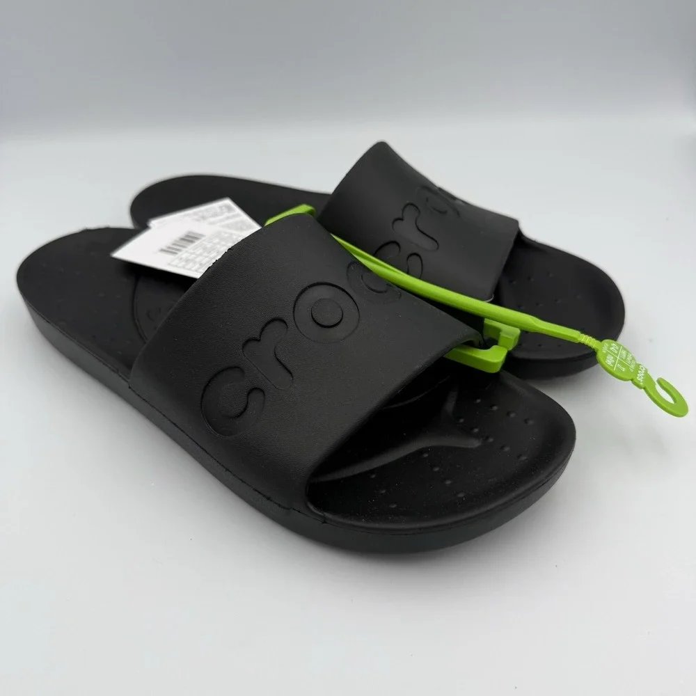 Crocs Slide Sandals Black Synthetic Slip On 210088-001 Men's Size 9/Woman's 11